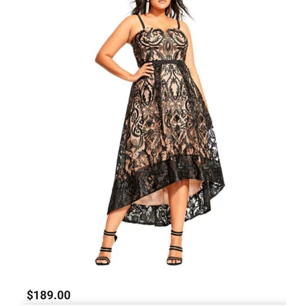 NWT Size 16 City Chic Embroidered Attraction Dress